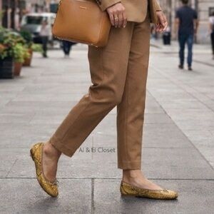 Helene Rouge Deborah Piton Snake Embossed Leather Ballet Flats Size  EU 40 NWT